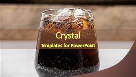  Presentation with coca cola - PPT layouts with cola in glass with ice background and a tawny brown colored foreground