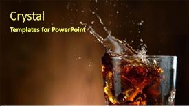  Presentation with ice - PPT layouts enhanced with cola-pouring-in-a-glass background and a wine colored foreground