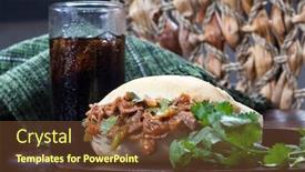  Presentation with soda - Slide set featuring cola-soda-sandwich-with-shredded background and a tawny brown colored foreground