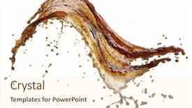  Presentation with splash - Colorful presentation enhanced with cola splash isolated on white backdrop and a cream colored foreground