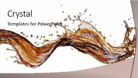  Presentation with splash - PPT theme enhanced with cola splash isolated on white background and a white colored foreground