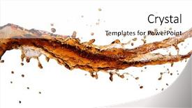  Presentation with blue water splash isolated - Audience pleasing slide set consisting of cola splash isolated on white backdrop and a  colored foreground