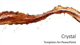  Presentation with blue water splash isolated - Amazing slide deck having cola splash isolated on white backdrop and a white colored foreground