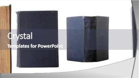  Presentation with stack of old books - Cool new presentation theme with colage - old books group isolated backdrop and a ocean colored foreground