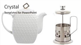  Presentation with teapot - Presentation theme featuring colage - two teapot isolated on white background and a white colored foreground