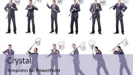  Presentation with high net worth - Colorful theme enhanced with colage of businessman with catching backdrop and a light blue colored foreground