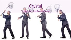  Presentation with net - Presentation theme consisting of colage of businessman with catching background and a pink colored foreground