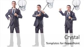  Presentation with net etiquette - PPT layouts with colage of businessman with catching background and a white colored foreground