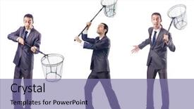 Presentation with net - Beautiful theme featuring colage of businessman with catching backdrop and a violet colored foreground