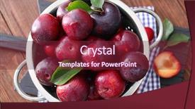  Presentation with table appoinment - Audience pleasing PPT layouts consisting of colander with ripe juicy plums backdrop and a tawny brown colored foreground