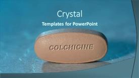  Presentation with drug - Presentation theme enhanced with colchicine-drug-pill-medication-ob and a ocean colored foreground