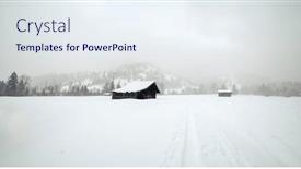  Presentation with nature - Presentation theme with cold-and-snowy-winter-nature background and a sky blue colored foreground