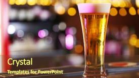  Presentation with cold beer - PPT theme having cold beer glass on bar background and a tawny brown colored foreground