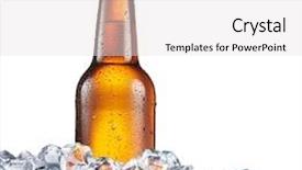  Presentation with cold beer - Slide deck featuring cold bottle of beer background and a white colored foreground
