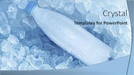  Presentation with cold drink - Theme consisting of cold-bottle-of-water-over background and a light blue colored foreground