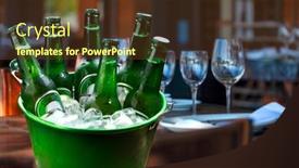  Presentation with cold beer - Presentation theme featuring cold-bottles-of-beer background and a tawny brown colored foreground