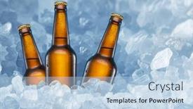  Presentation with cold beer - Presentation theme enhanced with cold-bottles-of-beer background and a light blue colored foreground