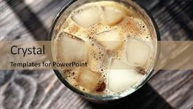  Presentation with cold brew coffee - Slide deck having cold brew coffee and ice background and a  colored foreground