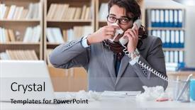  Presentation with serial killers and mental illness - PPT theme having cold calling - sick businessman suffering from illness background and a light gray colored foreground