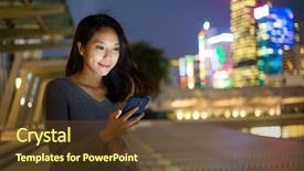  Presentation with game and movie night - Slides featuring cold calling - woman use cellphone at night background and a tawny brown colored foreground