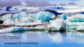  Presentation with cold water - Presentation theme featuring cold-clear-july-day background and a light blue colored foreground