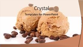  Presentation with cold coffee - Colorful PPT theme enhanced with cold coffee - isolated scoop of icecream backdrop and a lemonade colored foreground