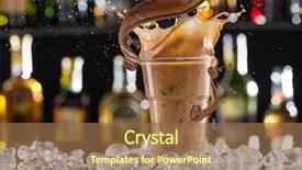  Presentation with cold coffee - PPT theme having cold coffee drink with ice background and a tawny brown colored foreground