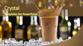  Presentation with cold coffee - Cool new slide set with cold coffee drink with ice backdrop and a tawny brown colored foreground