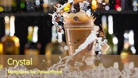  Presentation with cold coffee - Audience pleasing slide set consisting of cold coffee drink with ice backdrop and a coral colored foreground