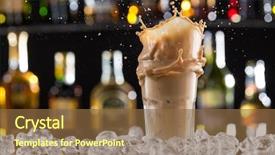  Presentation with cold coffee - Presentation design featuring cold coffee drink with ice background and a tawny brown colored foreground