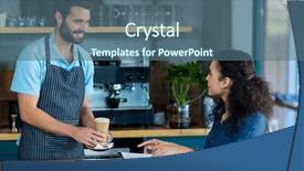  Presentation with cold coffee - Amazing PPT theme having cold coffee to customer backdrop and a ocean colored foreground