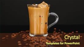  Presentation with cold coffee - Presentation design enhanced with cold coffee with ice background and a tawny brown colored foreground