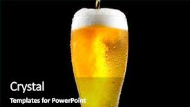 Presentation with cold beer - Beautiful slide deck featuring cold craft light beer pouring backdrop and a black colored foreground