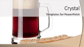  Presentation with cold beer - Slide set having cold dark beer in glass background and a white colored foreground