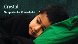  Presentation with disease - Cool new presentation theme with cold disease - young kid lying in bed backdrop and a  colored foreground