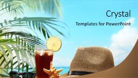  Presentation with cold drink - Audience pleasing slide deck consisting of cold drink and straw hat backdrop and a arctic colored foreground