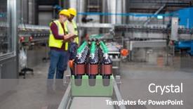  Presentation with production planning - Presentation theme enhanced with cold drink bottles on production background and a gray colored foreground