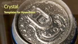  Presentation with cold drink - Beautiful PPT theme featuring cold drink can with droplets backdrop and a tawny brown colored foreground