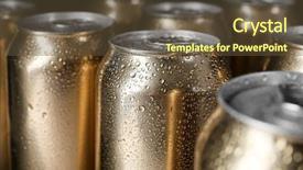  Presentation with water drops - Amazing slide deck having cold drink - cans of beer with drops backdrop and a tawny brown colored foreground
