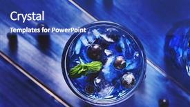  Presentation with cold drink - Colorful slides enhanced with cold drink - extremely colorful and bizarre blueberry backdrop and a ocean colored foreground