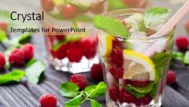  Presentation with lemonade - Slide deck with cold drink - lemonade with raspberry lemon background and a yellow colored foreground