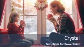  Presentation with cold drink - Theme enhanced with cold drink - merry christmas and happy holidays background and a ocean colored foreground