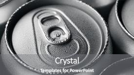  Presentation with aluminium - Presentation design enhanced with wet aluminium can with drink background and a gray colored foreground
