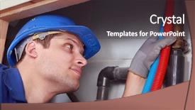  Presentation with flexible - Presentation with cold flexible water pipe background and a dark gray colored foreground