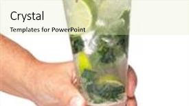  Presentation with lemonade - Amazing presentation theme having cold fresh lemonade isolated on white background backdrop and a soft green colored foreground