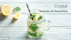  Presentation with mason jar - Colorful slides enhanced with cold-fresh-mojito-with-mint backdrop and a sky blue colored foreground