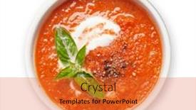  Presentation with soup - PPT theme with cold-gazpacho-soup-with-ripe background and a red colored foreground