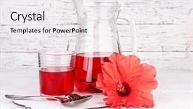  Presentation with hibiscus - Cool new presentation with cold hibiscus tea in glass backdrop and a white colored foreground