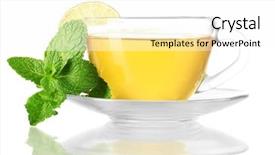  Presentation with cup of lemon tea - Cool new PPT theme with cold hot - cup of tea with mint backdrop and a white colored foreground