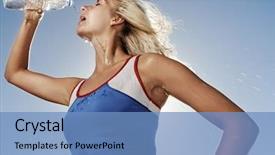  Presentation with drinking water - Colorful theme enhanced with cold hot - young woman drinking water backdrop and a teal colored foreground